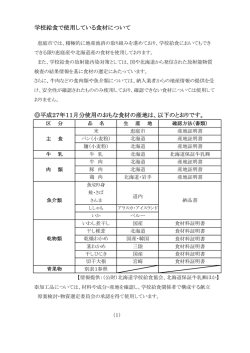 学校給食で使用している食材について（11月分）(PDF文書)