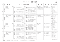 中1 学習単元表 鞍
