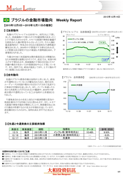 ブラジルの金融市場動向 Weekly Report