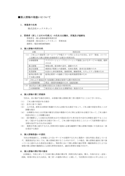 個人情報の取扱いについて