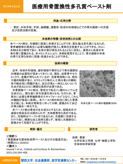 医療用骨置換性多孔質ペースト剤