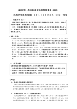 森林資源・森林吸収量算定基礎調査事業（継続） 【平成28年度