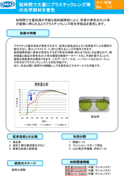 3 短時間で大量にプラスチックレンズ等の光学部材を着色