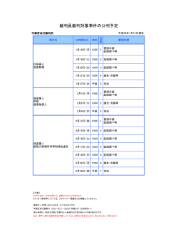 裁判員裁判対象事件の公判予定（平成28年1月5日現在）