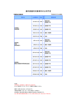 裁判員裁判対象事件の公判予定（平成28年1月5日現在）