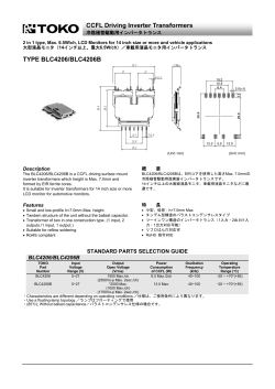 冷陰極管駆動用インバータトランス BLC4206