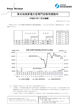 東北地域家電大型専門店販売額動向