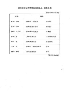 奨学学術振興事業運営委員会 委員名簿