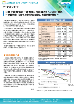 日経平均株価が一時昨年9月以来の17,000円割れ
