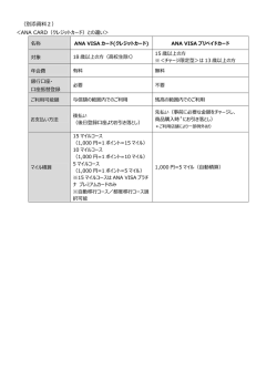 （別添資料2） ＜ANA CARD（クレジットカード）との違い＞