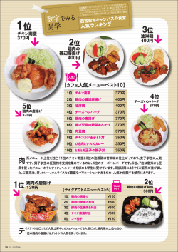 西宮聖和キャンパスの食堂人気ランキング（2015年1月発行）