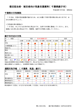 復旧担当者・被災者向け気象支援資料（千葉県銚子市）