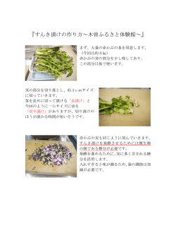 『すんき漬けの作り方～木曽ふるさと体験館～』