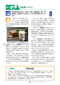 表示のQ&A 豆乳類について