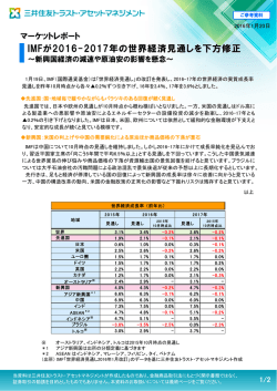 IMFが2016-2017年の世界経済見通しを下方修正