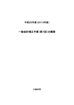 平成25年度一般会計補正予算（第7回）の概要（PDF：305KB）