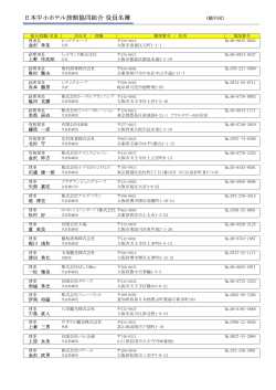 日本中小ホテル旅館協同組合 役員名簿 （順不同
