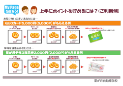 上手にポイントを貯めるには？(ご利用例)