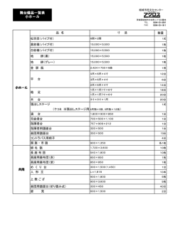 舞台備品一覧表 小ホール