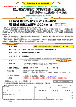 提出書類の書き方(中長期計画・定期報告) 場 所：広島商工会議所 202