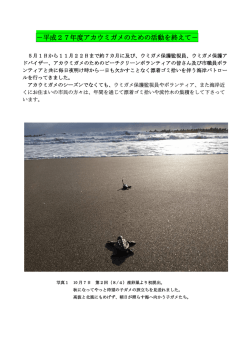 －平成27年度アカウミガメのための活動を終えて－