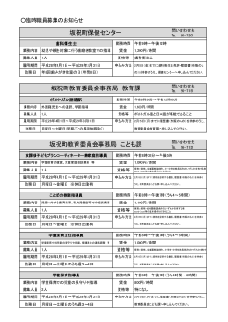 臨時職員募集のお知らせ