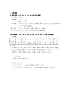 中山競馬場 直前情報（1月22日（金）正午現在の情報） 中間情報（1月