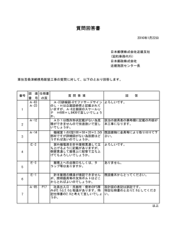 質問回答書 - 日本郵政