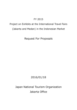 Request For Proposals 2016/01/18 Japan National Tourism