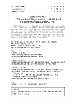 HARNET_3rdsymposium - 歴史的建築物活用ネットワーク HARNET