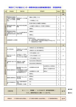 評価基準表 - 中野区