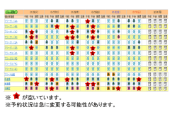 ※ が空いています。 ※予約状況は急に変更する可能性があります。