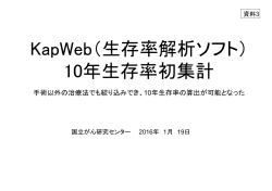 KapWeb（生存率解析ソフト） 10年生存率初集計