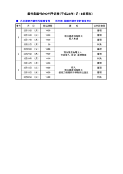 裁判員裁判の公判予定表（平成28年1月18日現在）
