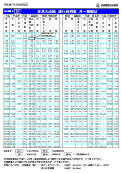 吉浦天応線 運行時刻表 月～金曜日