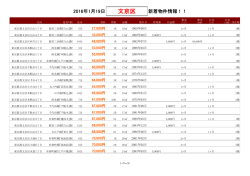【2016/01/19】文京区新着物件リスト