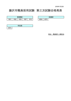 藤沢市職員採用試験 第三次試験合格発表