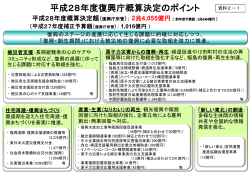 資料2 平成28年度復興庁概算決定の概要