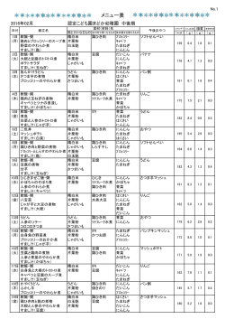 メニュー表（中後期）