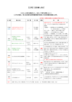 2月の主な催し