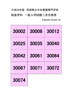 助産学科 一般入学試験二次合格者