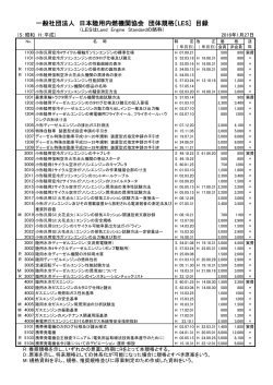 一般社団法人 日本陸用内燃機関協会 団体規格［LES] 目録