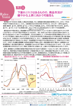 下振れリスクはあるものの、商品市況が 緩やかな上昇に向かう可能性も