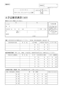 出願様式 AO（A～E票を除く） (PDFファイル)