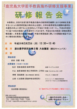 ｢鹿児島大学若手教員海外研修支援事業」