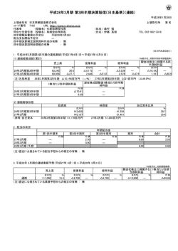 平成28年3月期 第3四半期決算短信〔日本基準〕（連結）