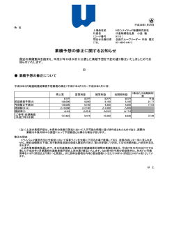 業績予想の修正に関するお知らせ(PDF/209KB)