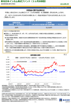 分配金に関するお知らせ