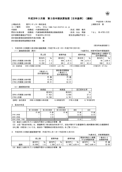 平成28年3月期 第3四半期決算短信〔日本基準〕（連結）