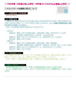 ＜1年生対象（今年度入学した学生）（昨年度 FLY プログラムに参加した